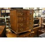 George III Style Mahogany Chest of Four Long Drawers with a brush slide and canted corners, h.