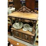 Victorian Carved Oak Buffet with lion mask decoration, h.144cms w.96cms