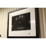 A signed limited edition print of Sammy Davis, Dean Martin and Sinatra in Oakland, no 28 of 225,