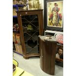 19th century Mahogany Corner Display Cabinet with single astragel glazed door (a/f), h.161cms