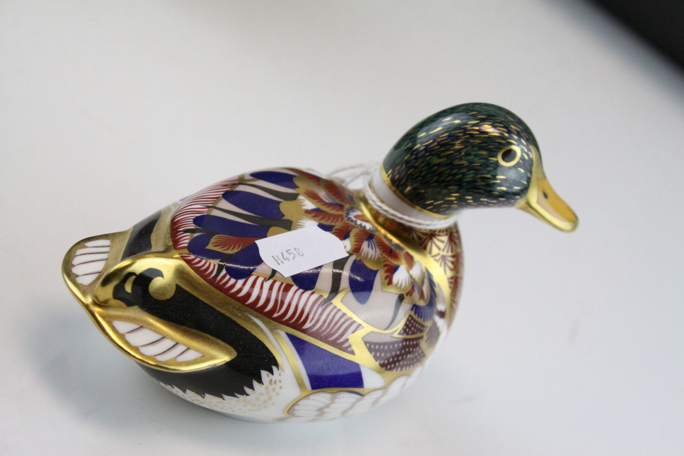 Royal Crown Derby Mallard Duck Paperweight with Gold Stopper, Boxed - Image 5 of 5