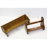 Two Arts and Crafts Style Oak Book Troughs, longest 65cms