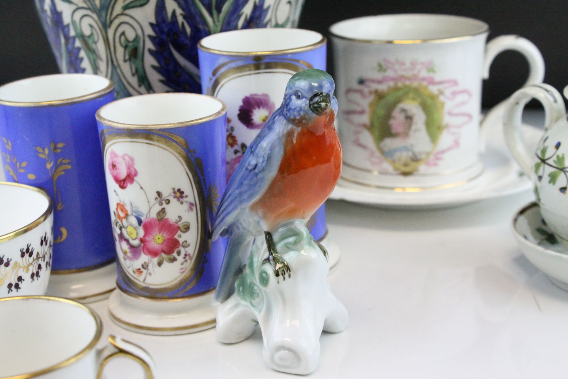 Collection of Ceramics including Royal Worcester Hand Painted Coffee Can, other 19th century - Image 5 of 5