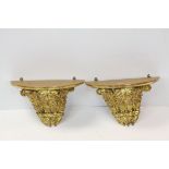 Pair of George III Style Giltwood Wall Brackets, h.29cms