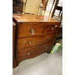 Regency Mahogany and Cross-banded Chest of Two Short and Two Long Drawers with Tulip and String