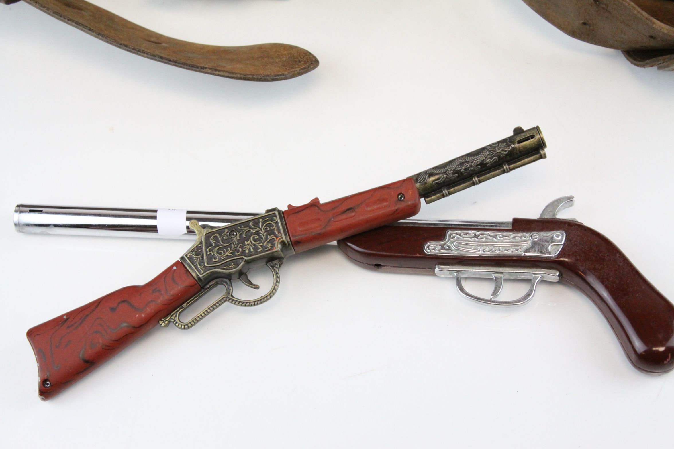 Two Sam Brown Leather Belts together with Two Novelty Shotgun Lighters - Image 2 of 6
