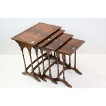 Quartetto of Tables raised on Slender Turned Legs, largest h.60cms w.59cms