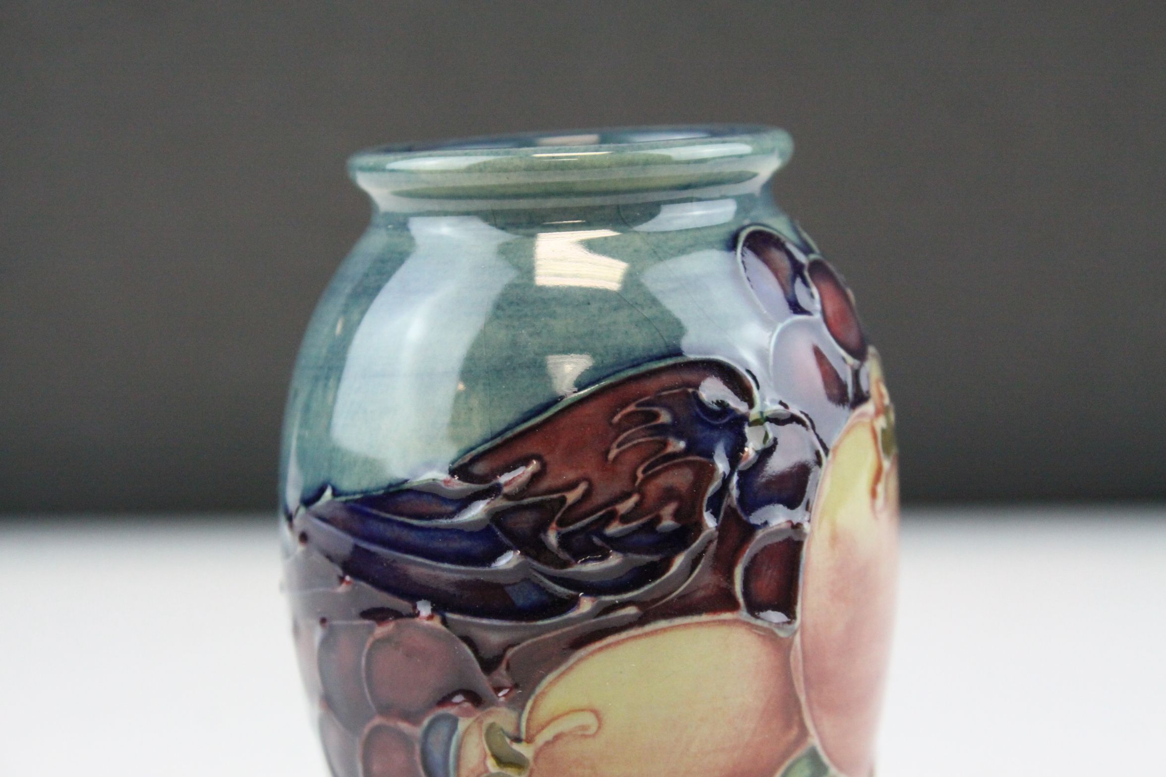 William Moorcroft Tubelined ' Bird and Pomegranate ' design Vase, green stamped mark to base, h. - Image 2 of 5