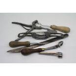 Cobbler / Saddler / Leatherworker Tools to include Dixon Screw Crease, Timmons Pinking Iron and