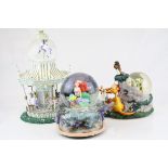 Three Walt Disney Themed Novelty Musical Snow Globes - Mary Poppins Merry Go Round, Winnie the