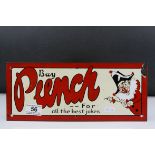 Enamel Advertising Sign ' Buy Punch for all the best jokes ', 33cms x 13.5cms