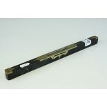 Early 20th century Ebony and Brass Spirit Level, 31cms long