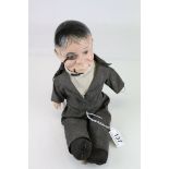 Early to Mid 20th century Composition Ventriloquist Doll in the form of a Gentleman wearing a Dinner