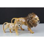 Beswick lion and lioness