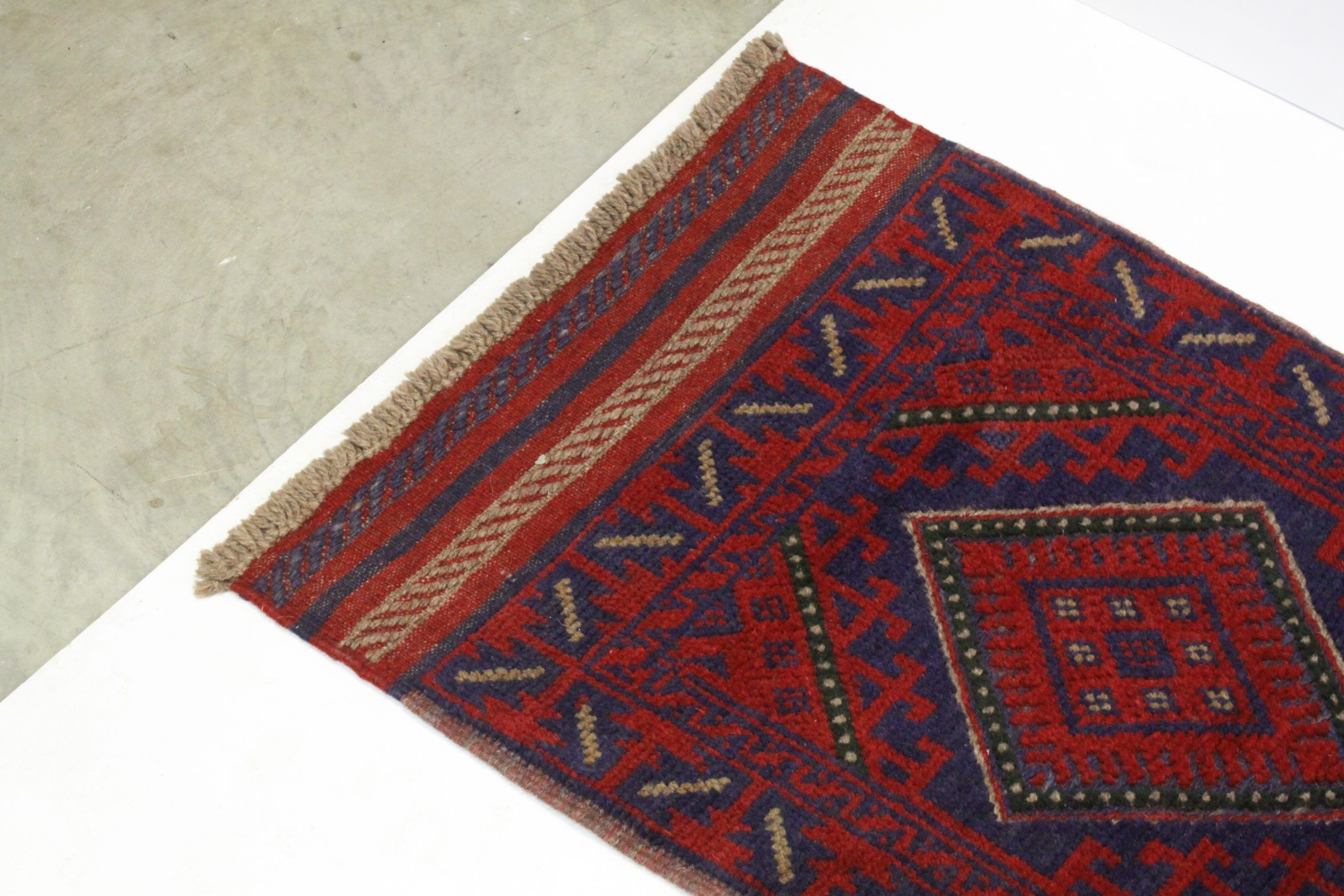 Woollen Hand Knotted Meshwani Runner, 248cms x 60cms - Image 3 of 3