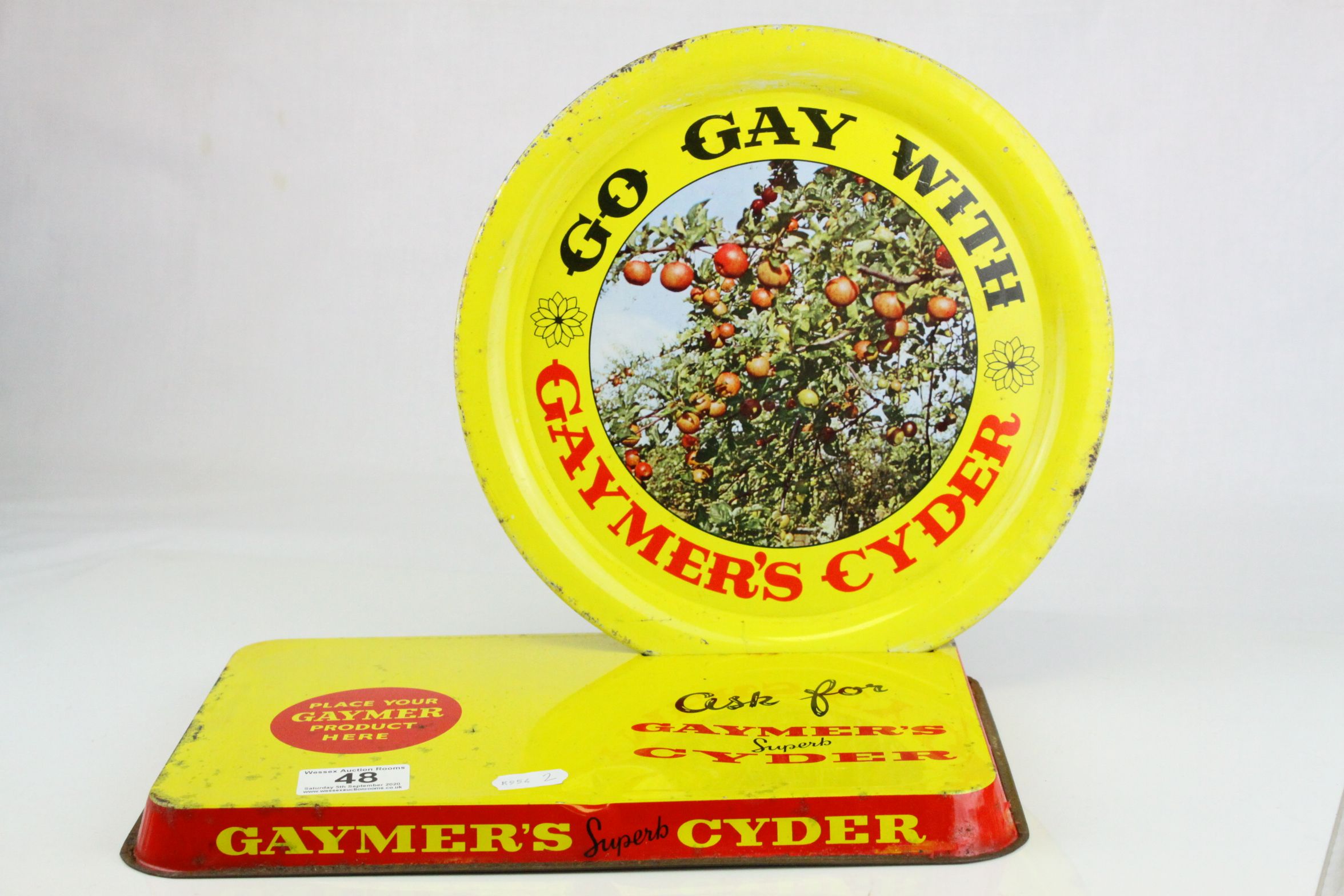 Retro / Vintage Advertising Pub Tray which inserts into a Stand for placing a Glass ' Go Gay with