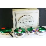 Mid 20th century boxed o Colorama by Mirroware Saucepan set, unused.