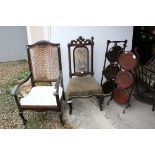 Early 20th century Elbow Chair with Bergere Back, 19th century Nursing Chair with Bobbin Supports