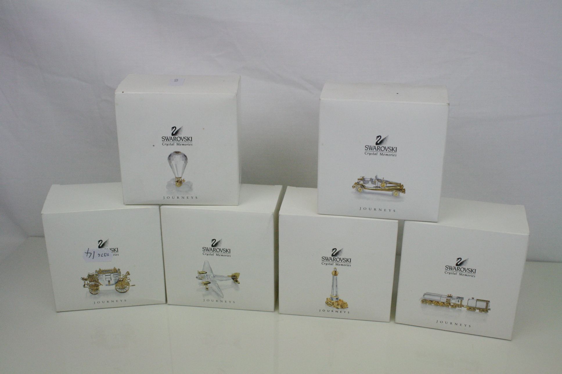 Collection of six Swarovski crystal memories 'Journeys' in gold with original boxes - Image 2 of 8