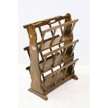 Arts and Crafts Style Oak Triple Magazine / Book Rack, h.71cms w.49cms