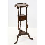 Reproduction George III Washstand with Two Small Drawers and raised on three splayed feet, h.86cms