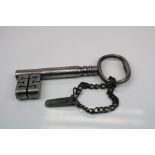 Georgian intricate safe key with Milner's Finsbury Pavement reward tag
