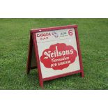 Retro / Vintage Shop Display Advertising A Board, each side containing a Metal Sign ' Neilsons