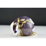 Royal Crown Derby ' Badger ' Paperweight with Gold Stopper, h.8cms