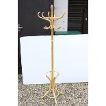 Bentwood Beech Cloak and Stickstand, h.183cms