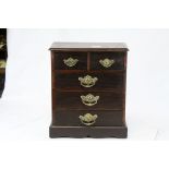Apprentice Small 19th century Mahogany Chest of Drawers of Three Long and Two Short Drawers with