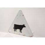 Triangular ' Cows likely to be in road ' Warning Road Sign, h.60cms