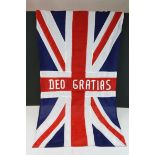 A Deo Gratias Union Jack flag .