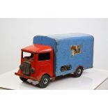 Tri-ang Pressed Steel 200 Series Transport Van No 200, painted red and blue, with partial