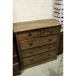 Early 20th century Oak Chest of Two Short over Three Long Drawers on plinth base, h.105cms w.105cms