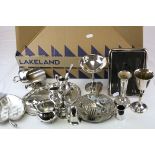 Tray of Mixed Silver Plate and other Metalware including Cutlery