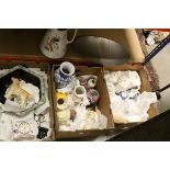 Three boxes of sundries to include Italian Copeland Spode, Continental preserve canisters,