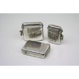 Three fully hallmarked sterling silver vesta cases.