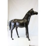 Large Liberty Style Leather Covered Model of a Horse, h.88cms
