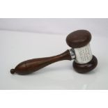 Masonic / Union Wooden and Silver Plated Gavel with Presentation inscription