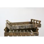 Pair of Vintage Wooden Apple Crates stamped to side J Fosse Barnham 1968, L.70cms