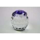Swarovski crystal 'Atomic' paperweight Bermuda blue (not original box)