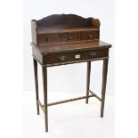 19th century Mahogany Ladies Writing Desk, the over-structure with three drawers, above a fold-out