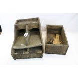 Vintage Oak Blacksmith's Tool Holder (a/f) together with a Wooden Seed Tray, Two Folding Rabone