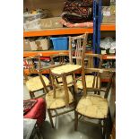 Set of Six Arts and Crafts Rush Seated Dining Chairs (slightly differences in height)