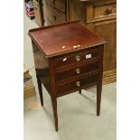 Edwardian Mahogany Inlaid Chest of Three Drawers raised on square tapering legs, h.75cms w.47cms
