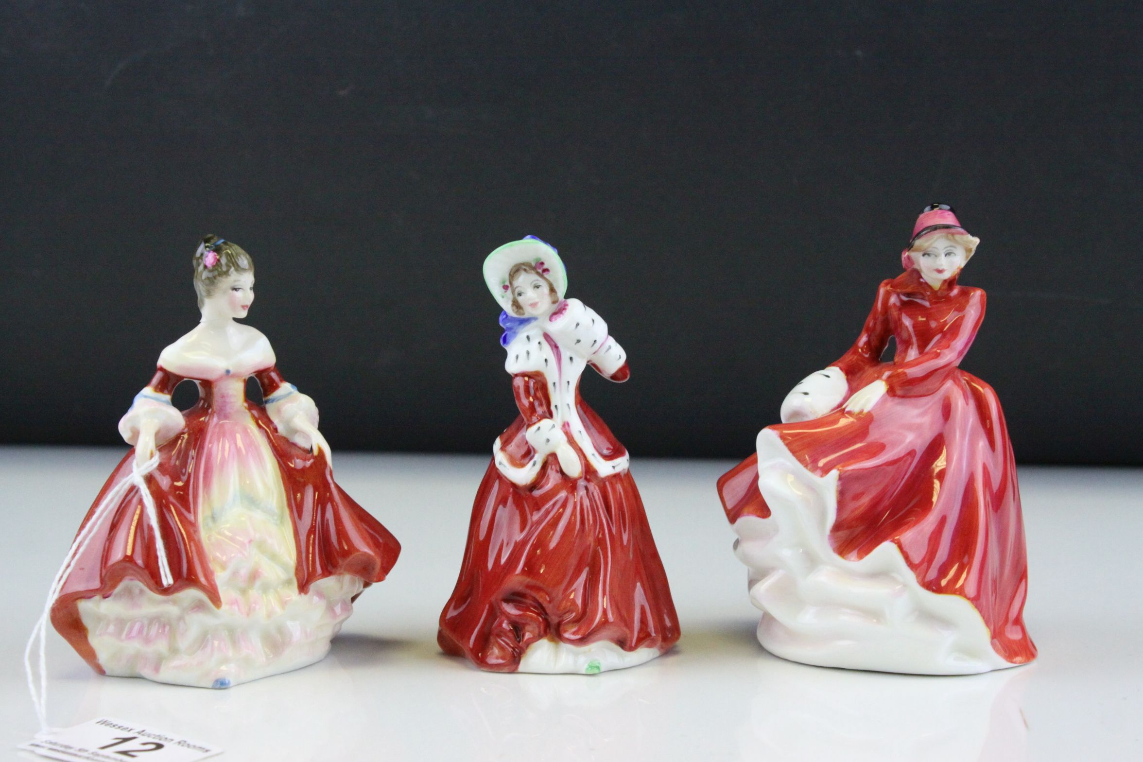 Three Small Royal Doulton Figurines - Emma, Southern Belle and Christmas Morn, h.approx.11.5cms