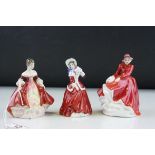 Three Small Royal Doulton Figurines - Emma, Southern Belle and Christmas Morn, h.approx.11.5cms
