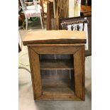 Vintage rustic pine cupboard with detachable chopping block to top