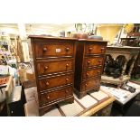 Pair of Reproduction Georgian Style Bedside Chests of Four Drawer, each h.79cms w.44cms