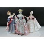 Three Royal Doulton Figurines -Mary Countess Howe (limited edition no. 1374), Amy and Diana
